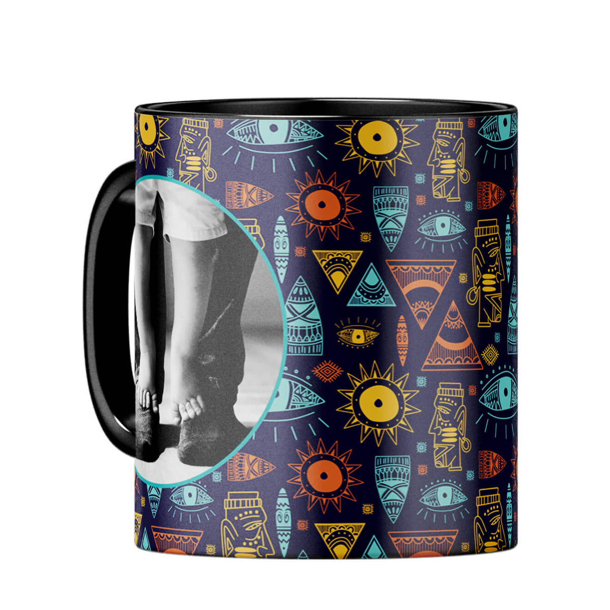 Traditional Pattern Photo Coffee MugC-Black