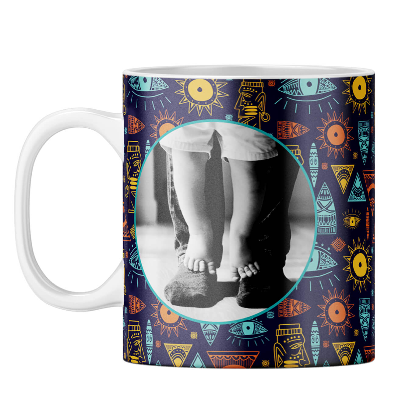 Traditional Pattern Photo Coffee Mug White
