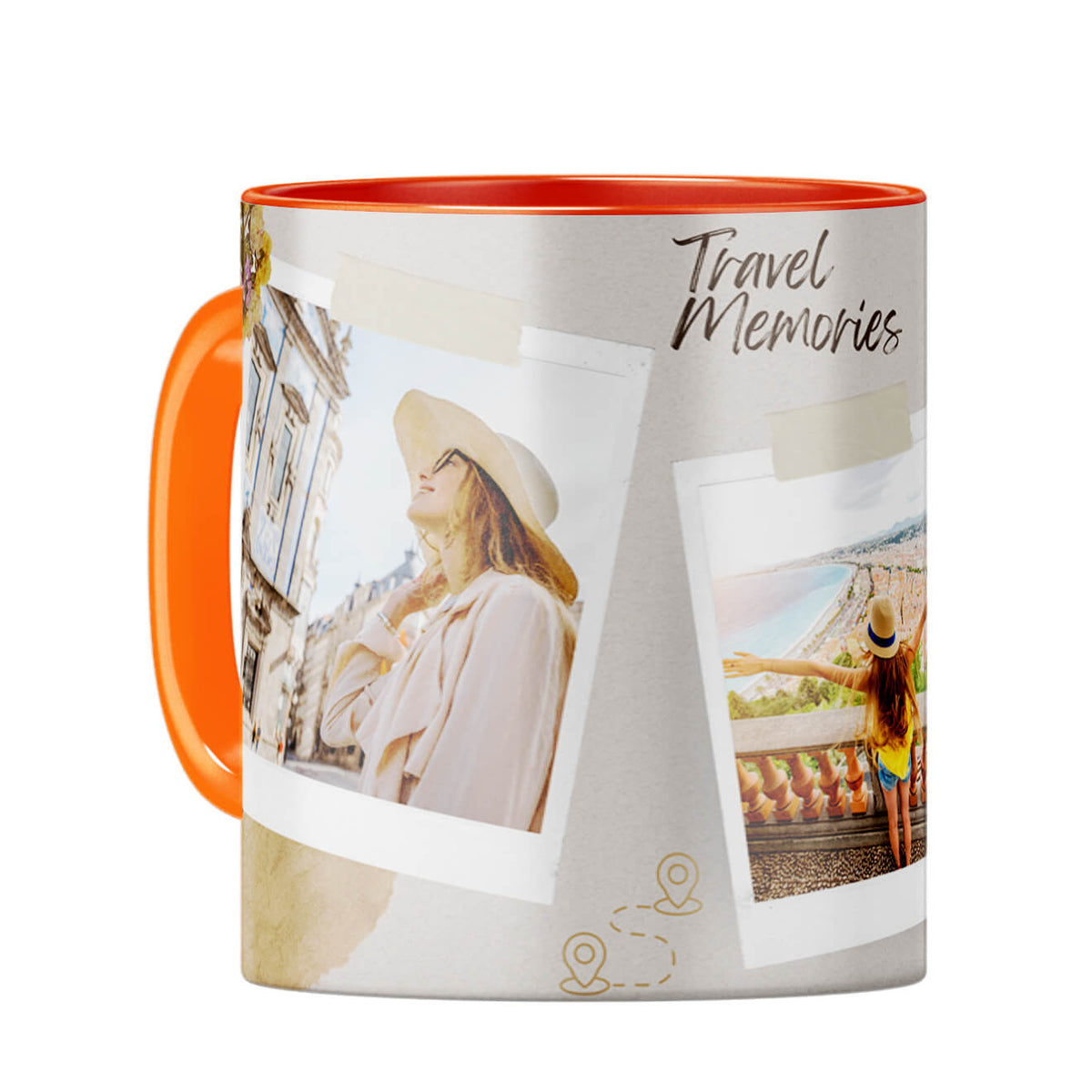Travel Memories Coffee Mug Orange