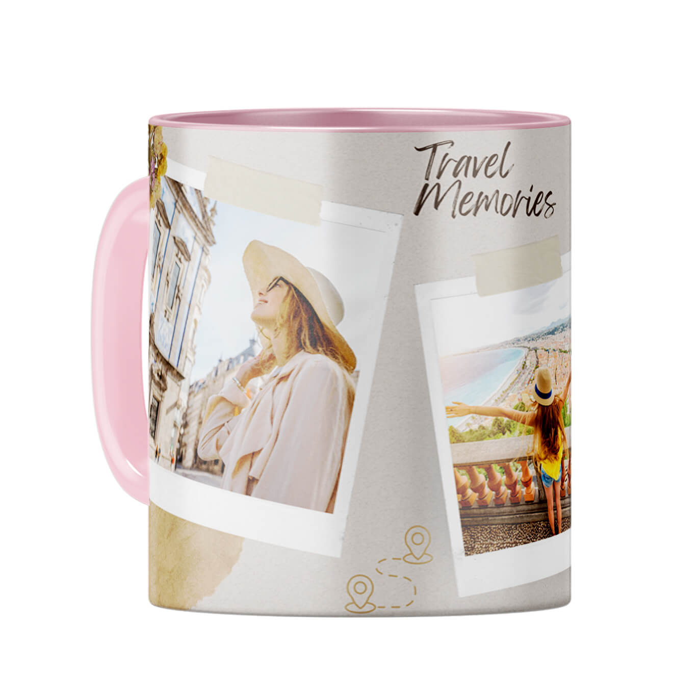Travel Memories Coffee Mug Pink