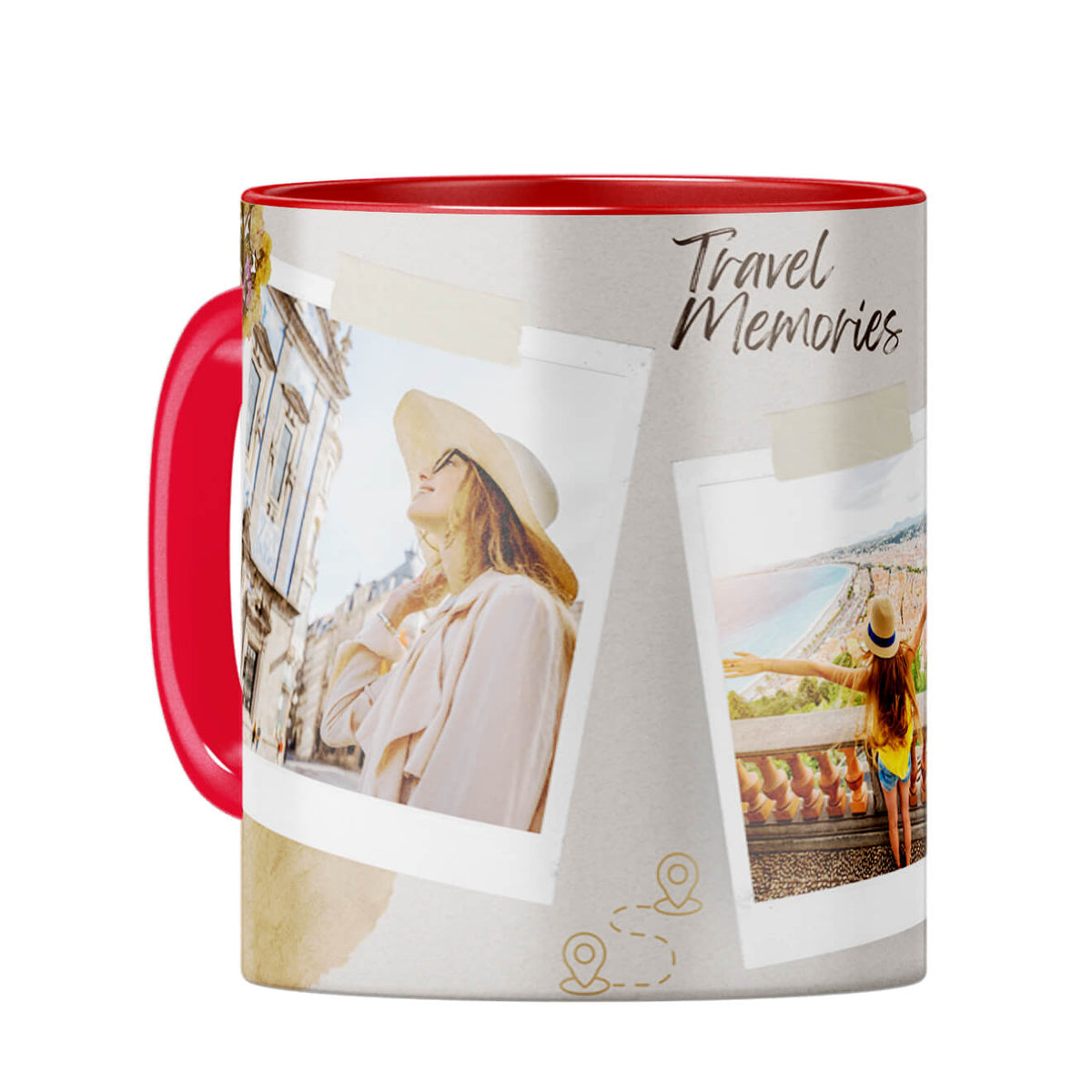 Travel Memories Coffee Mug Red