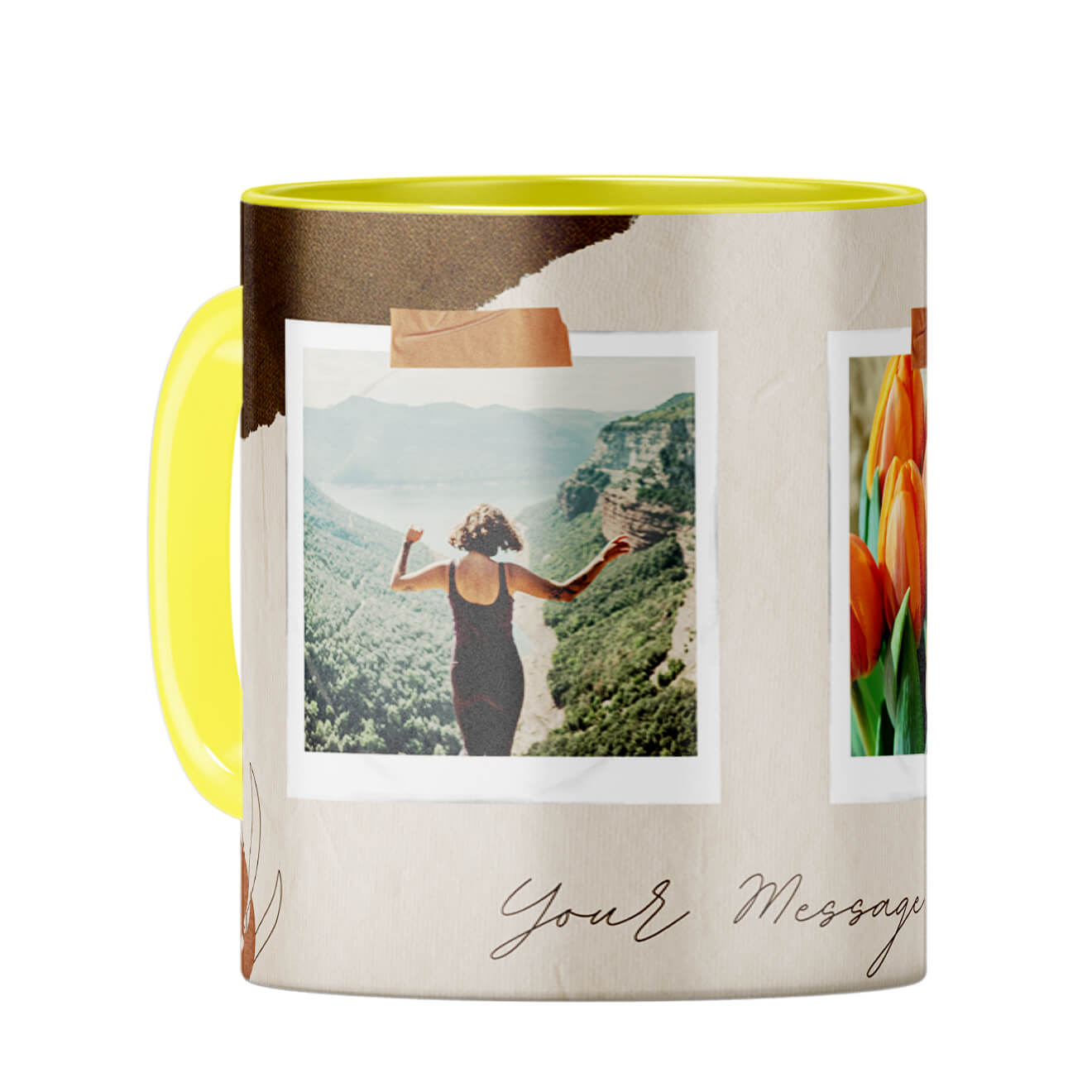 Two Photos Coffee Mug Yellow