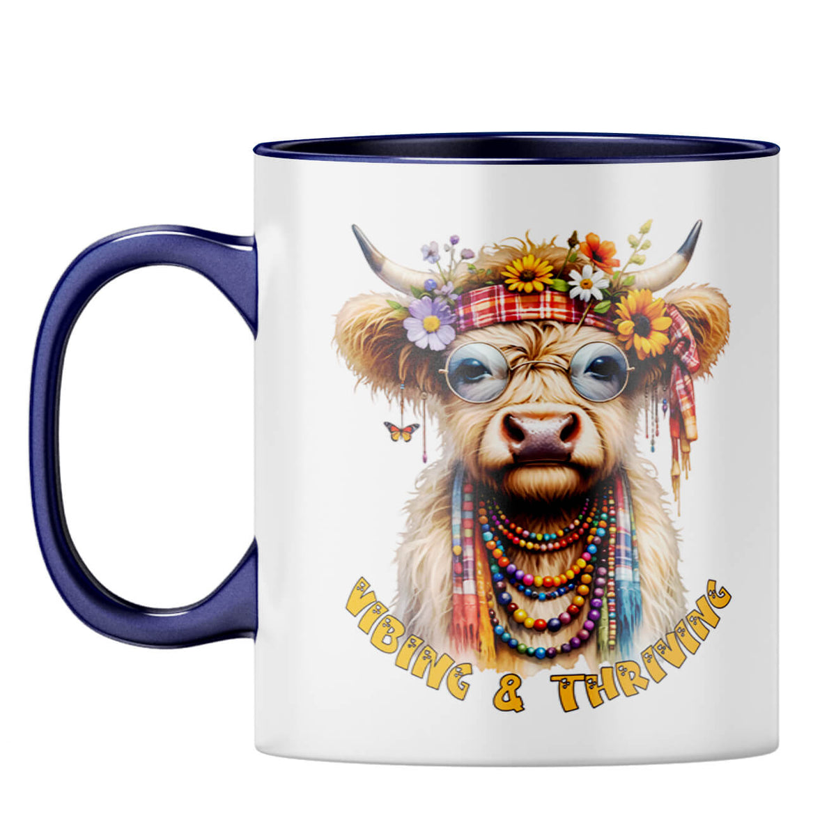 Vibing and Thriving Coffee Mug Dark Blue