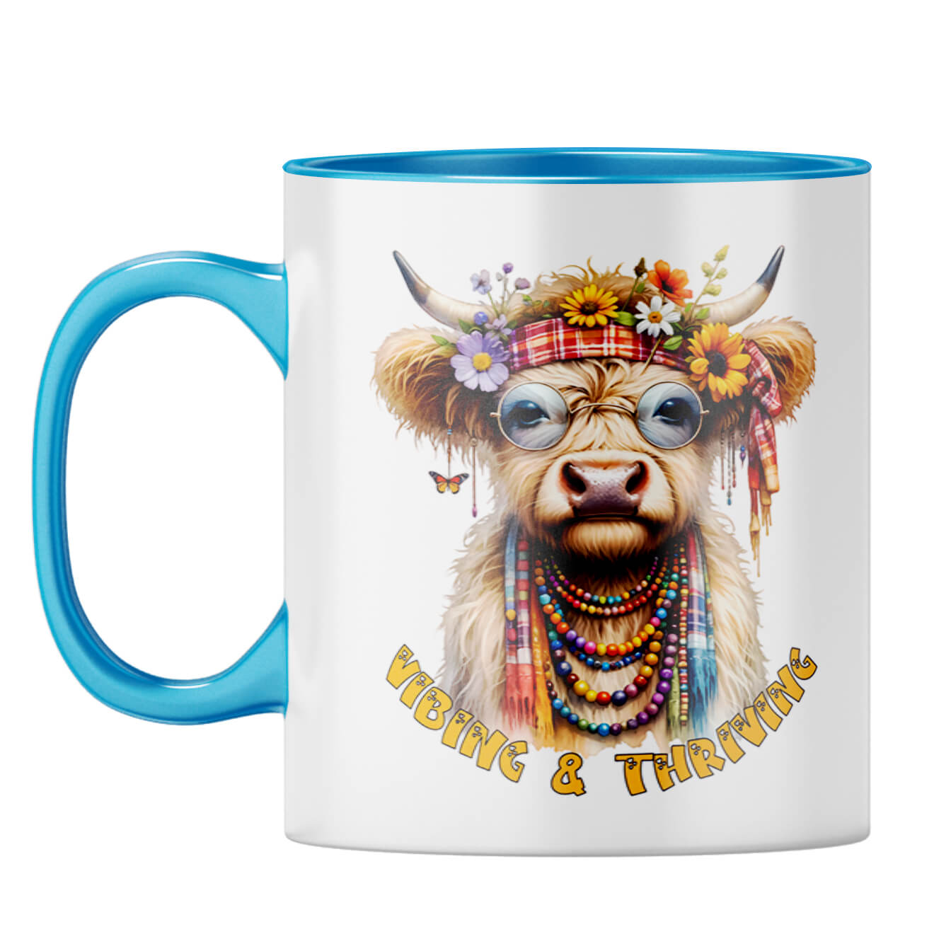 Vibing and Thriving Coffee Mug Light Blue