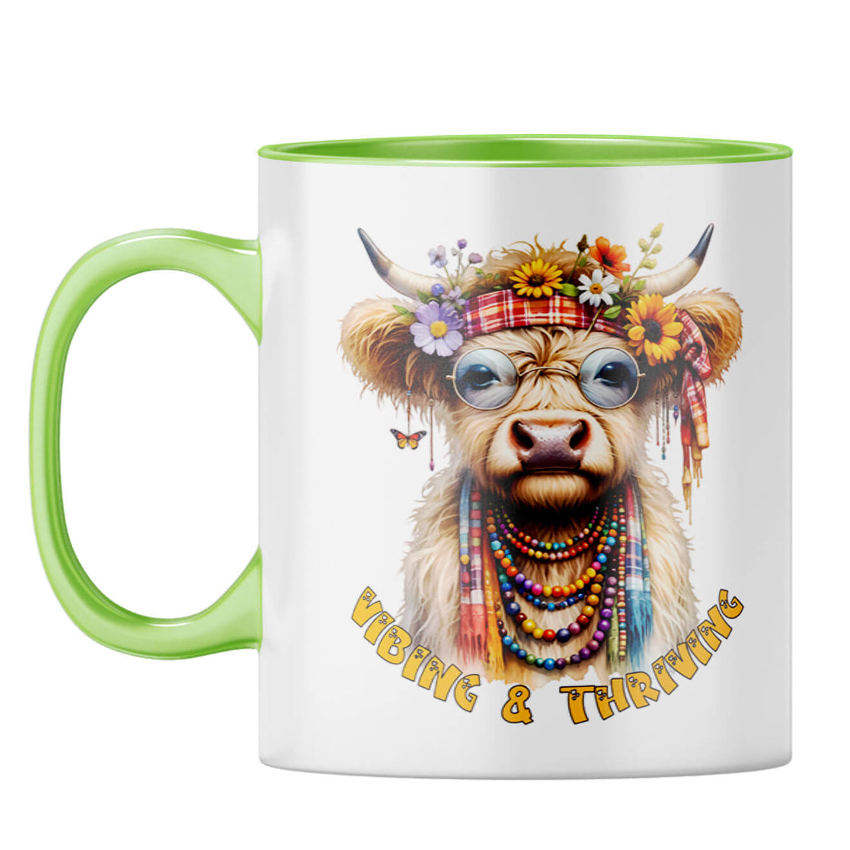 Vibing and Thriving Coffee Mug Light Green