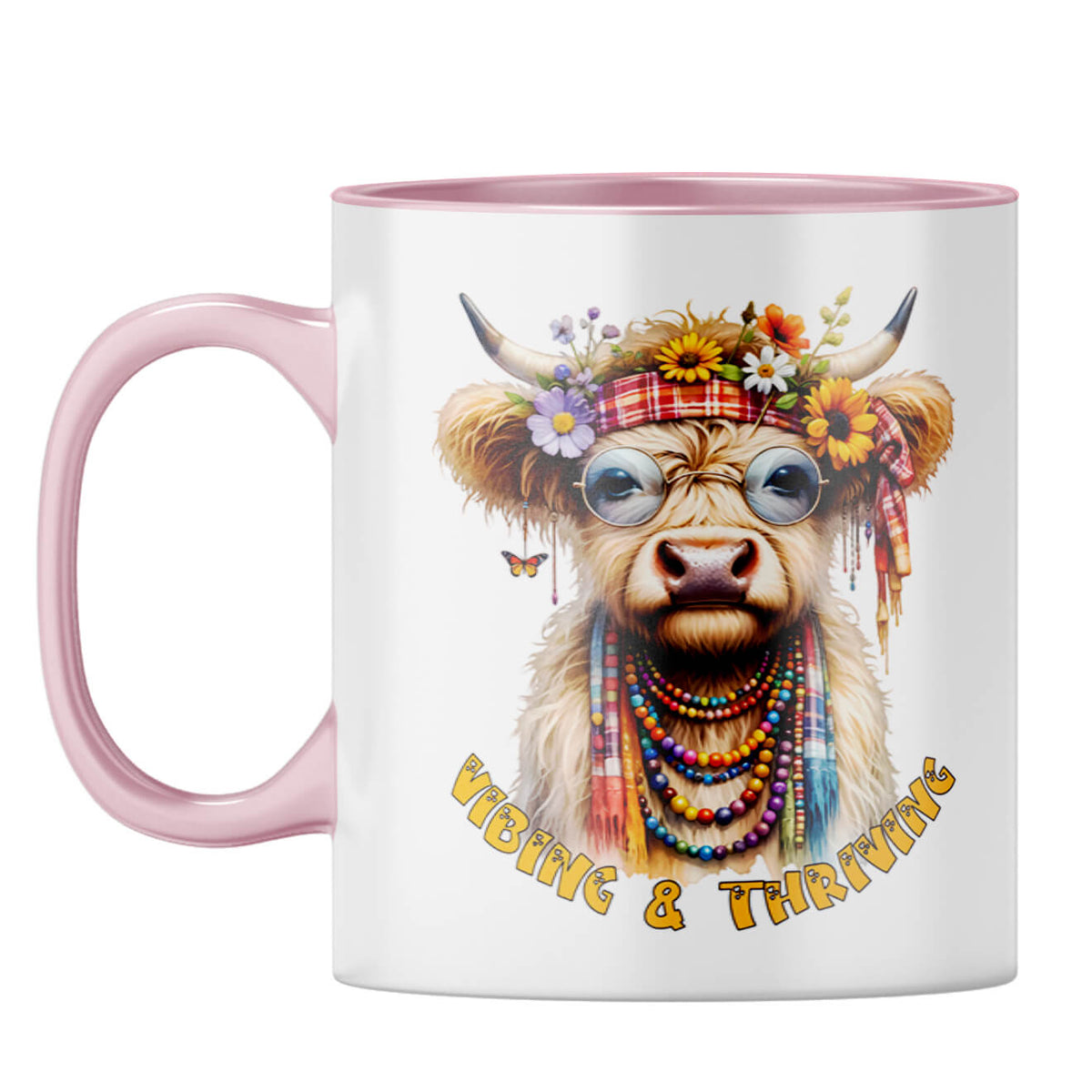 Vibing and Thriving Coffee Mug Pink