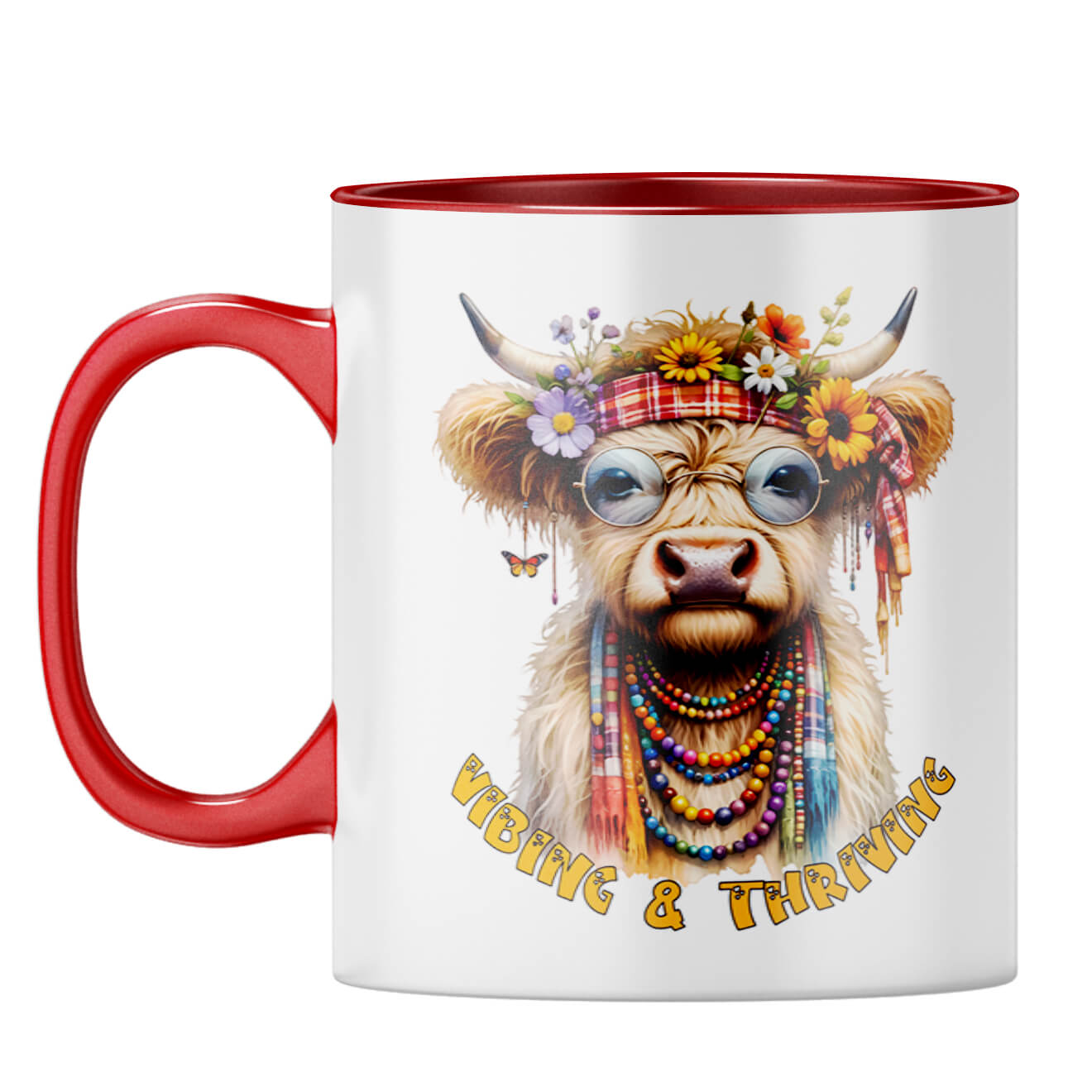 Vibing and Thriving Coffee Mug Red
