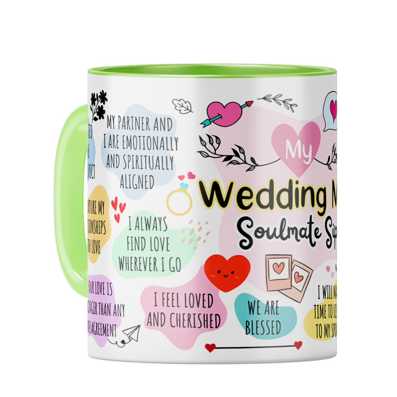 Wedding Soulmate Coffee Mug Light Green