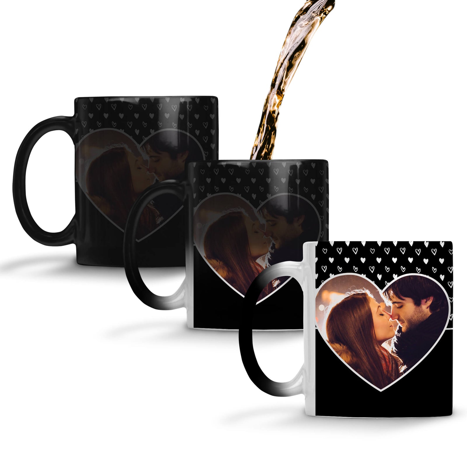White Hearts Photo Coffee Mug Magic