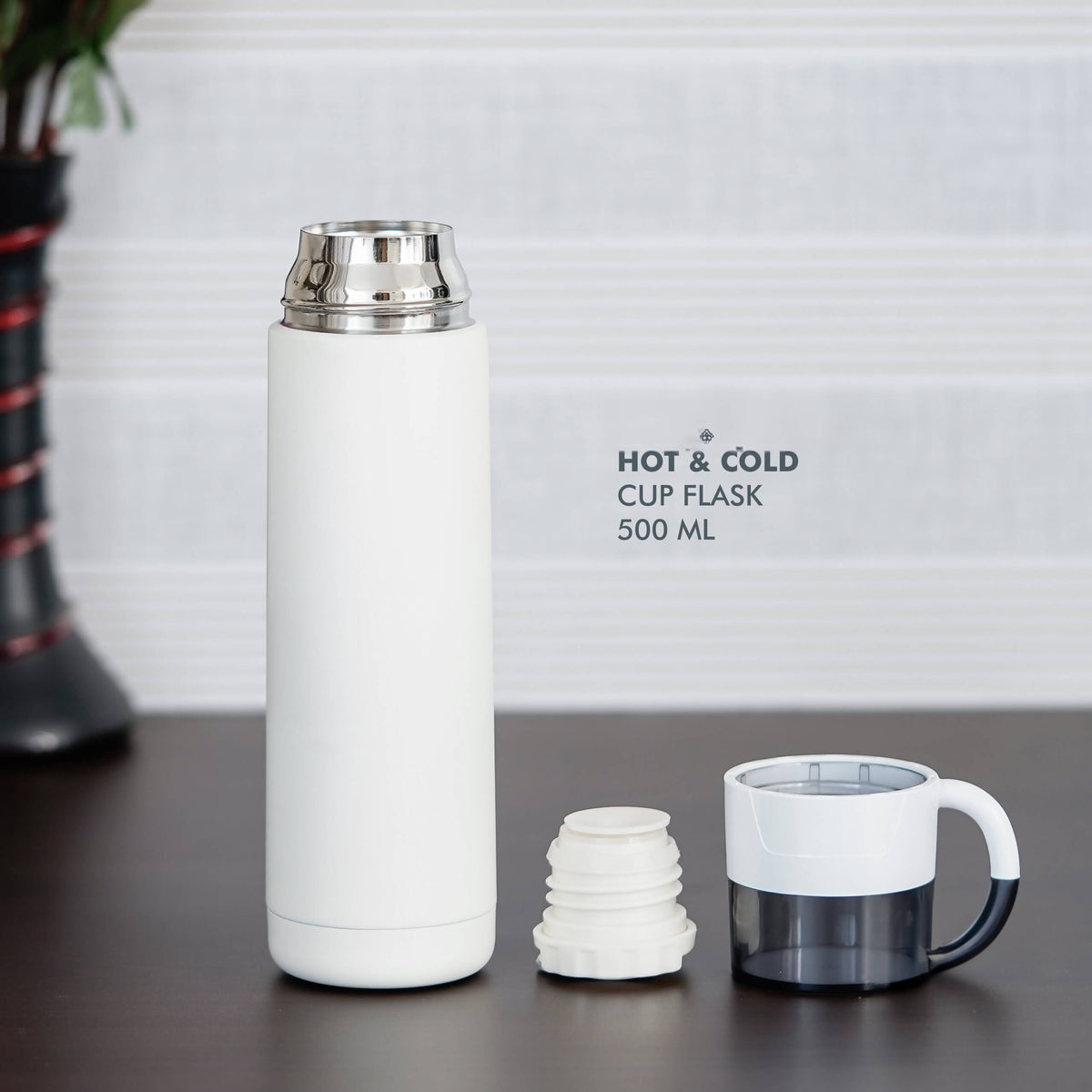 White Stainless Steel Flask - Perfect for Travel