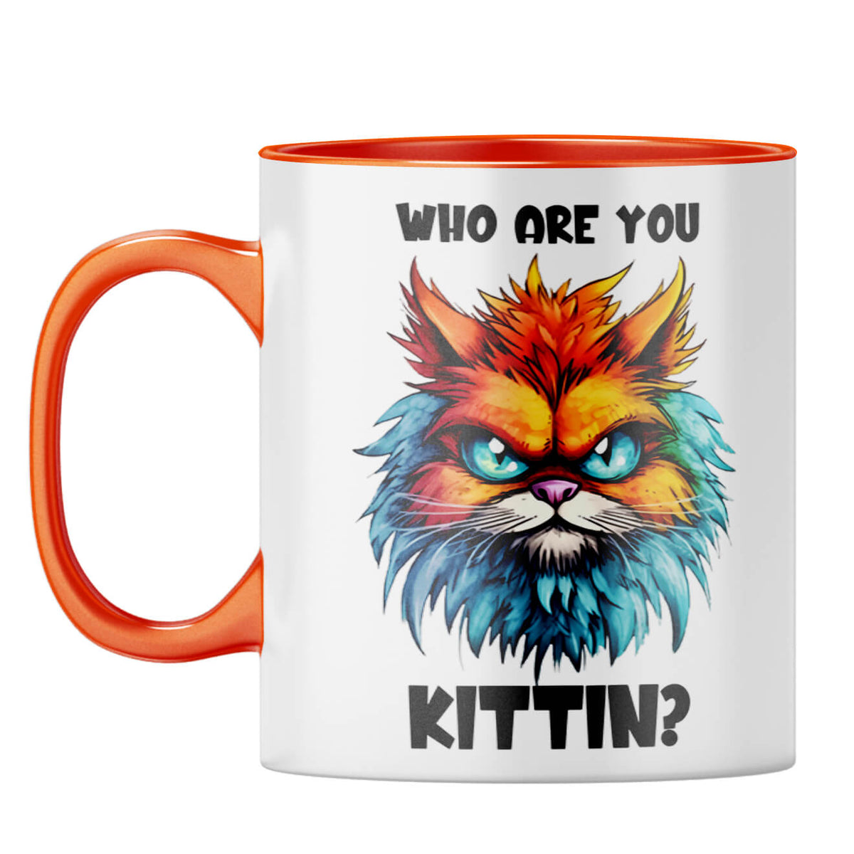 Who Are You Kittin Coffee Mug Orange