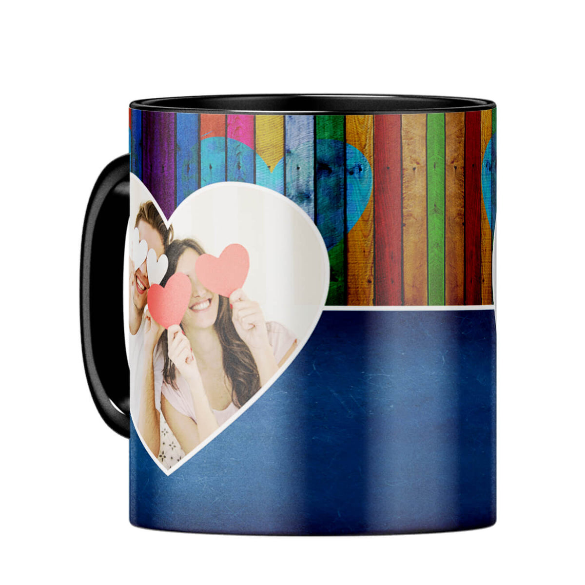 Woody Heart Photo Coffee MugC-Black