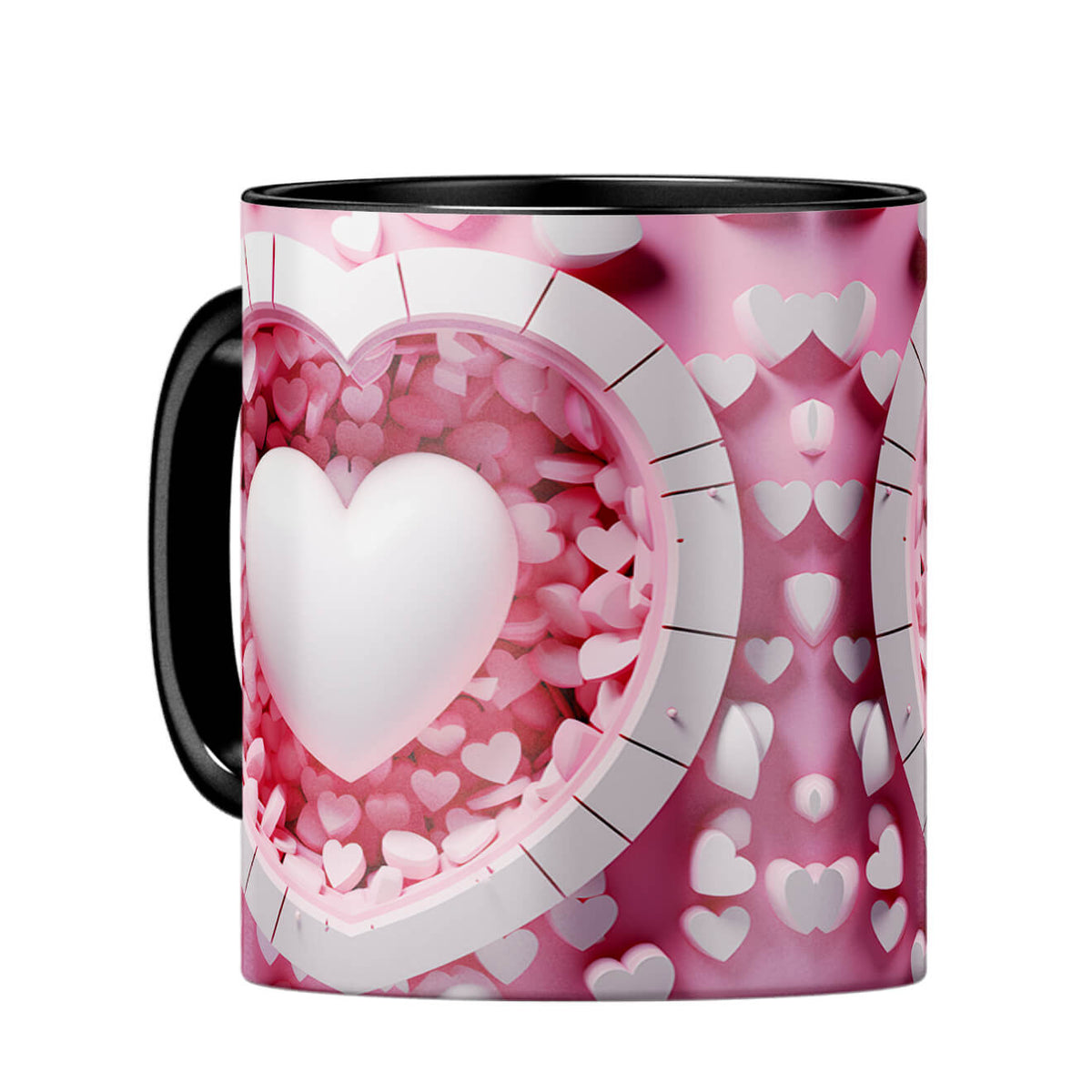 YuBingo 3D Heart Elegance Coffee MugC-Black