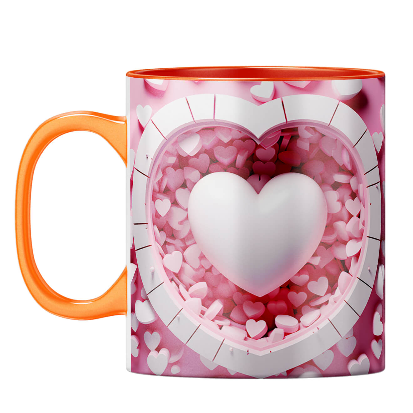 YuBingo 3D Heart Elegance Coffee Mug Orange