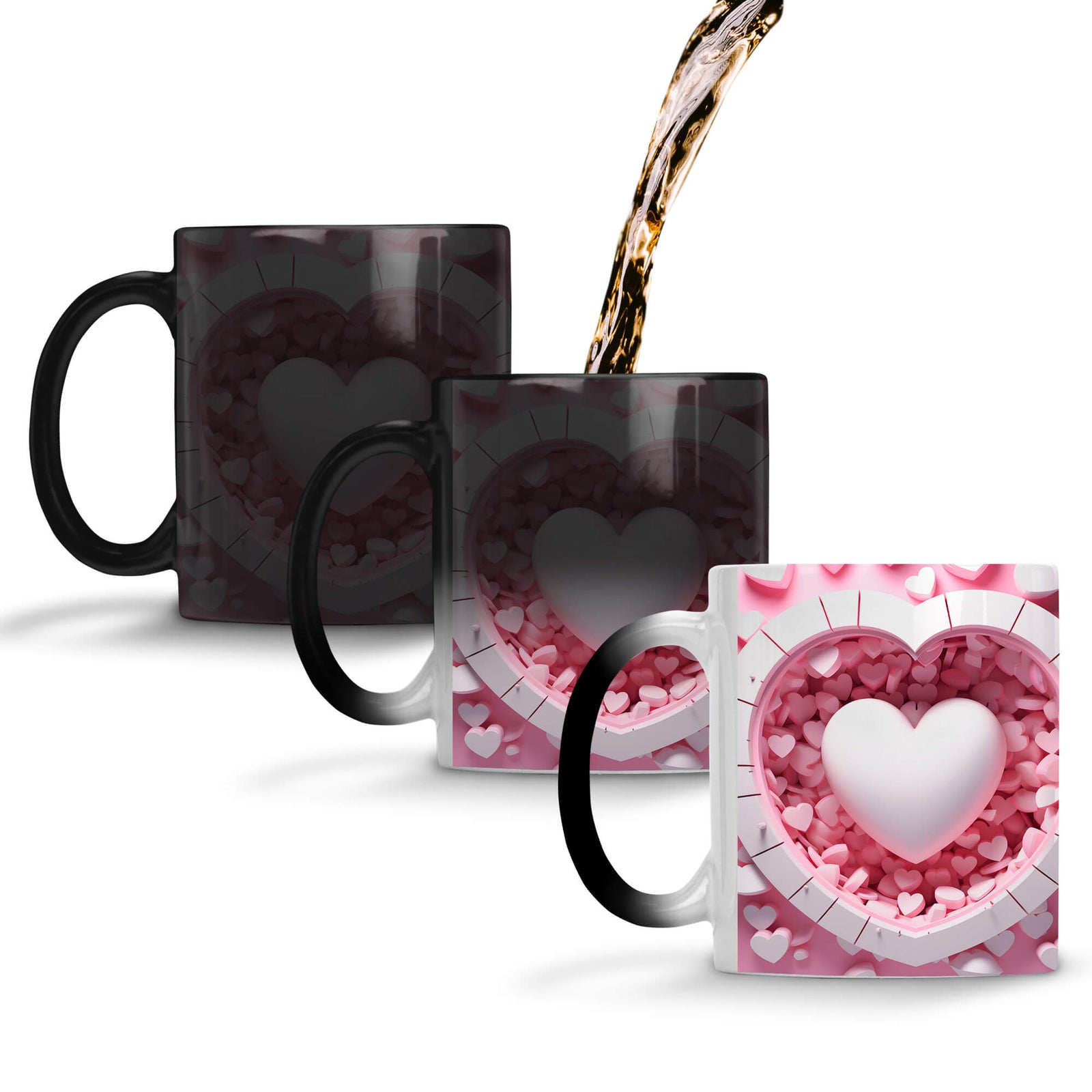YuBingo 3D Heart Elegance Coffee Mug Magic