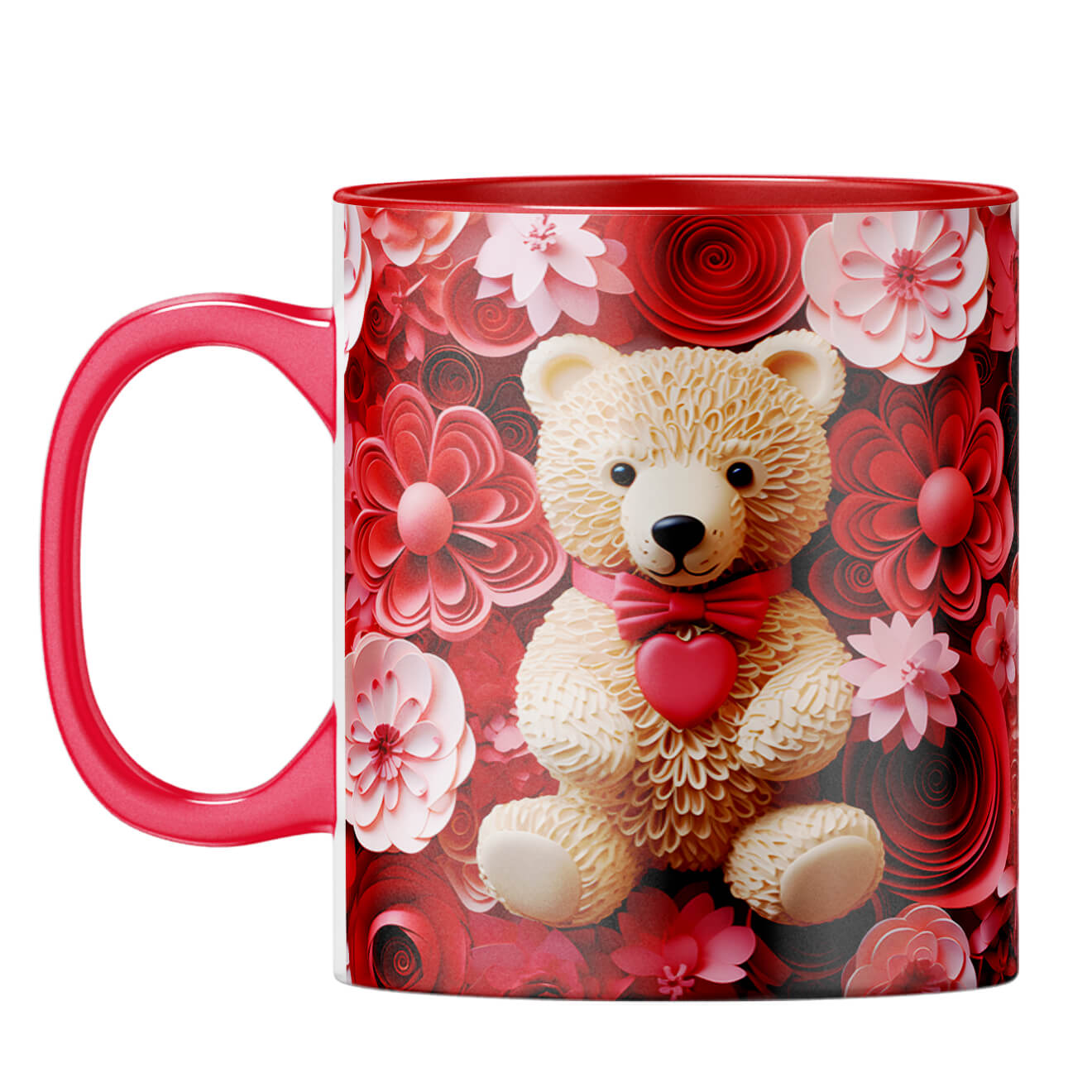 YuBingo 3D Teddy Dreams Coffee Mug Red