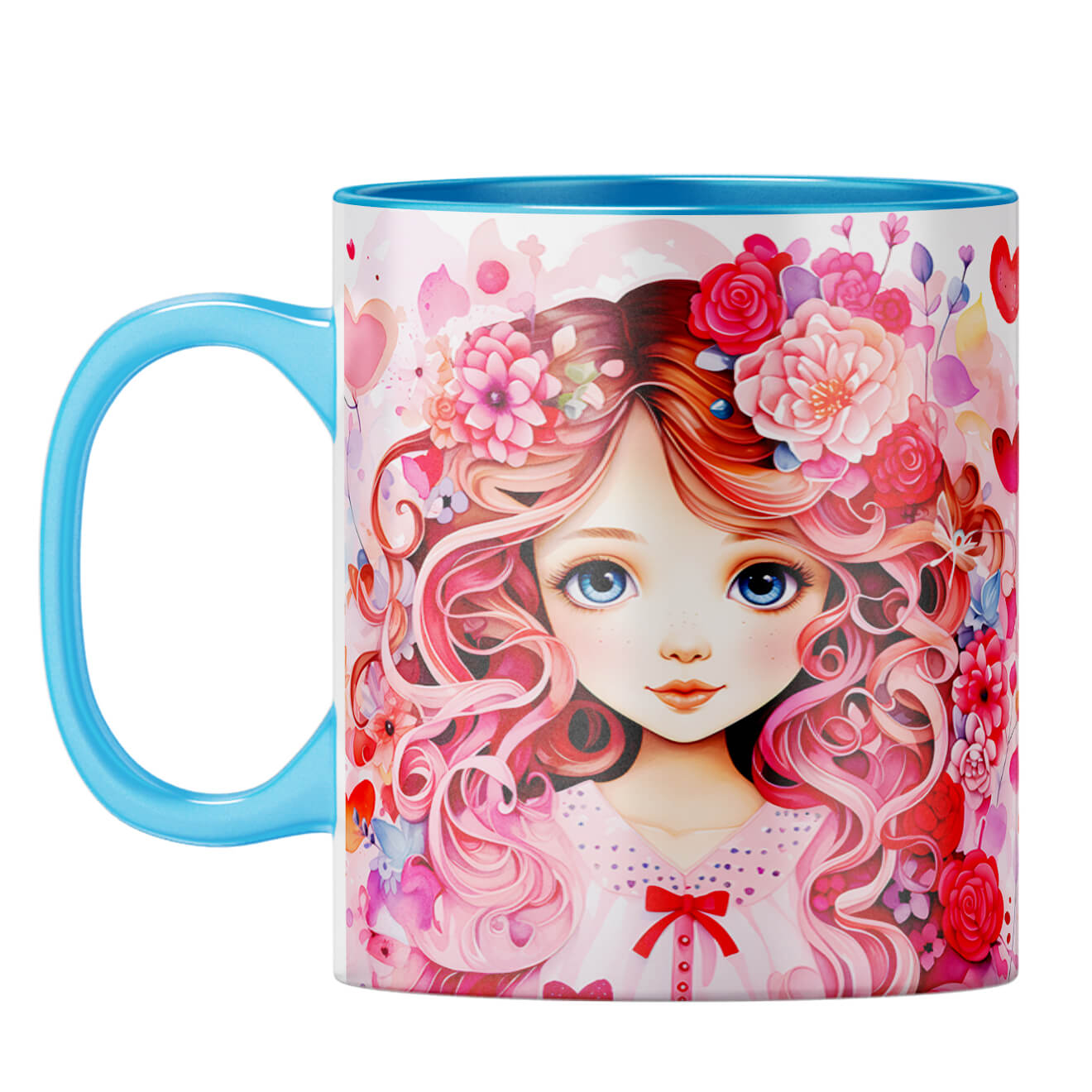 YuBingo Anime Romance Coffee Mug Light Blue