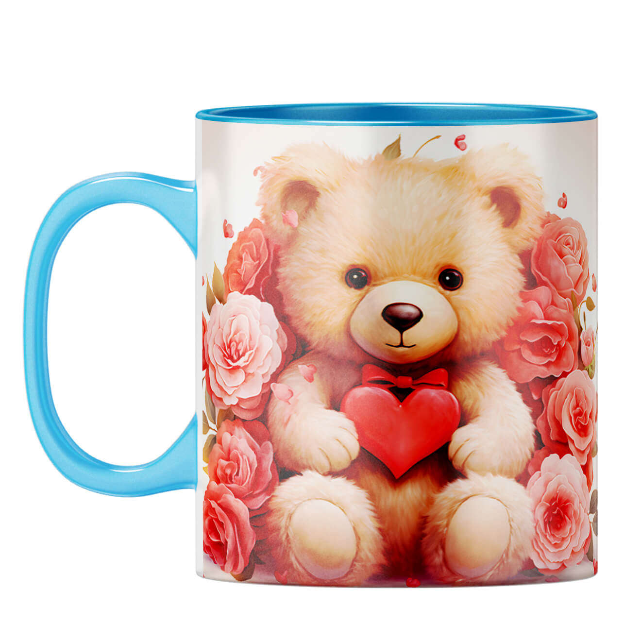 YuBingo Beary Hearts Affection Coffee Mug Light Blue