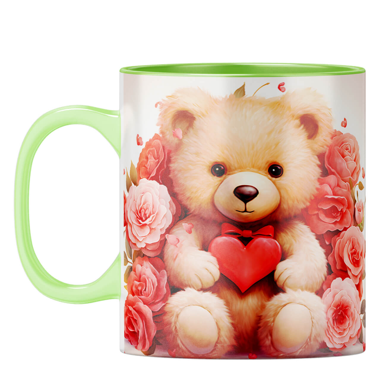 YuBingo Beary Hearts Affection Coffee Mug Light Green