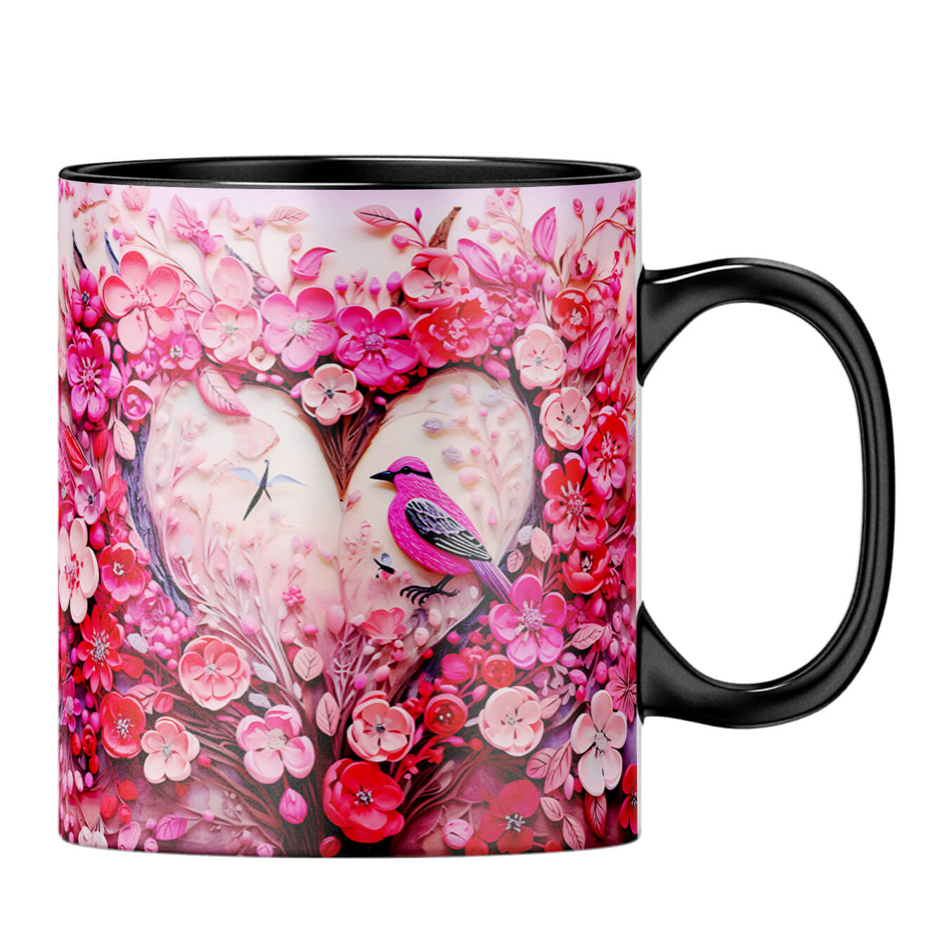 YuBingo Birdy Heart Whispers Coffee MugB-Black