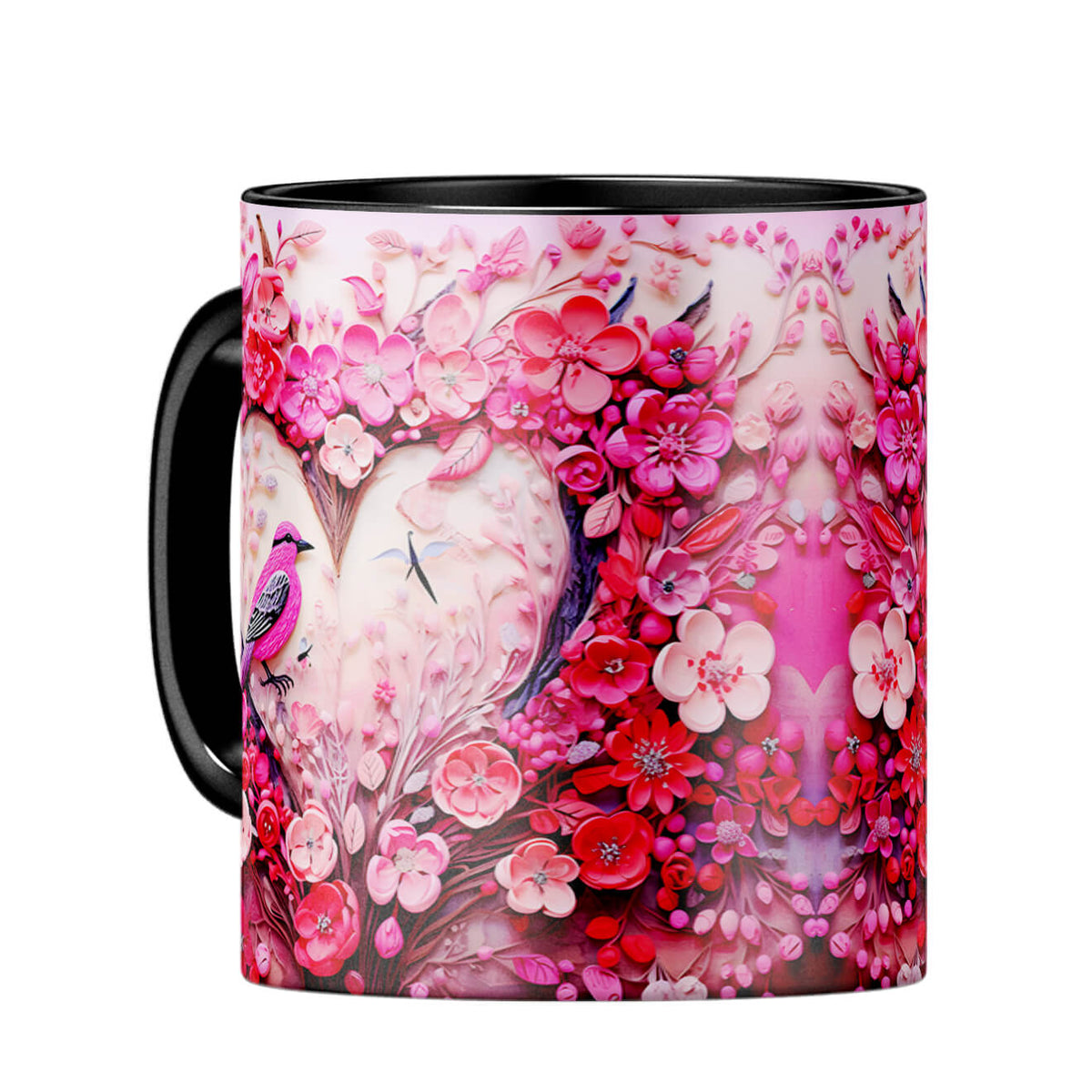 YuBingo Birdy Heart Whispers Coffee MugC-Black