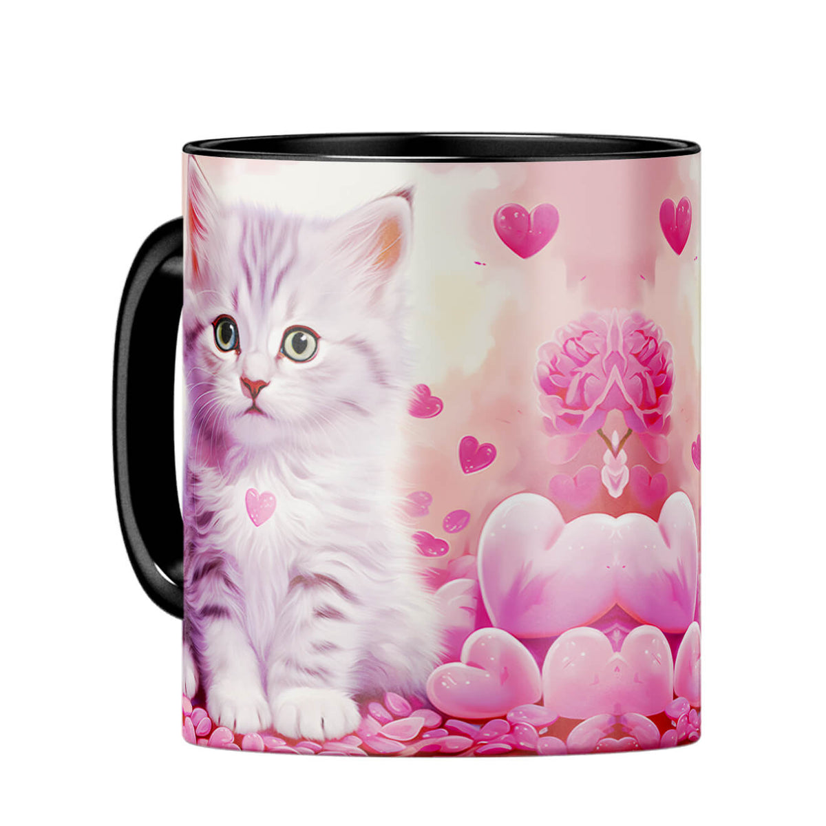 YuBingo Cat Hearts Melody Coffee MugC-Black