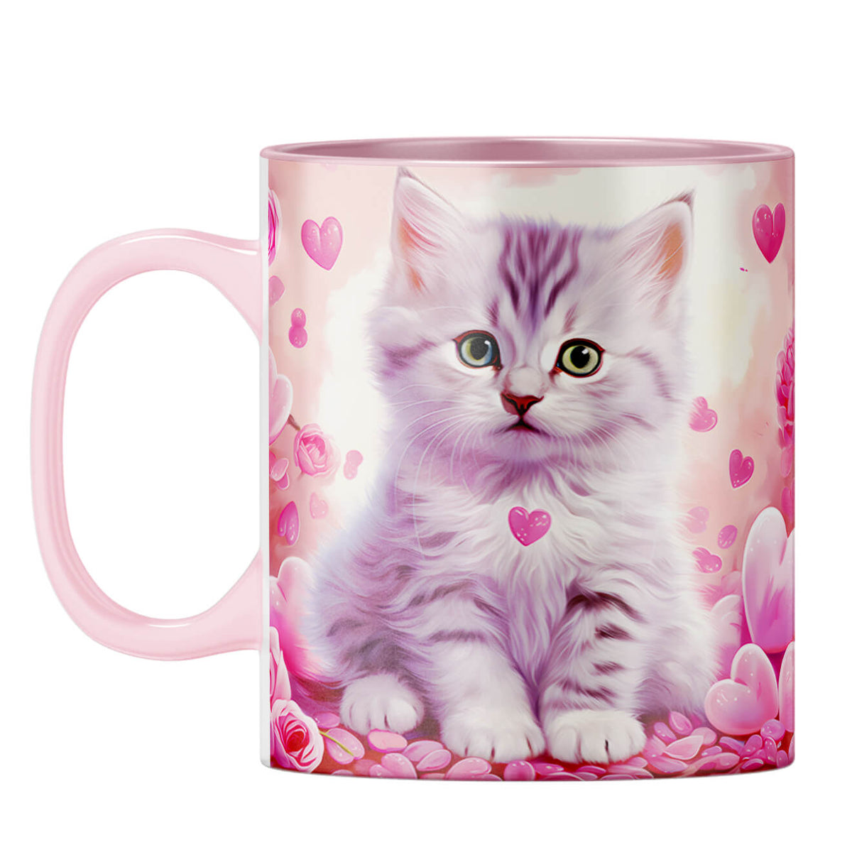 YuBingo Cat Hearts Melody Coffee Mug Pink