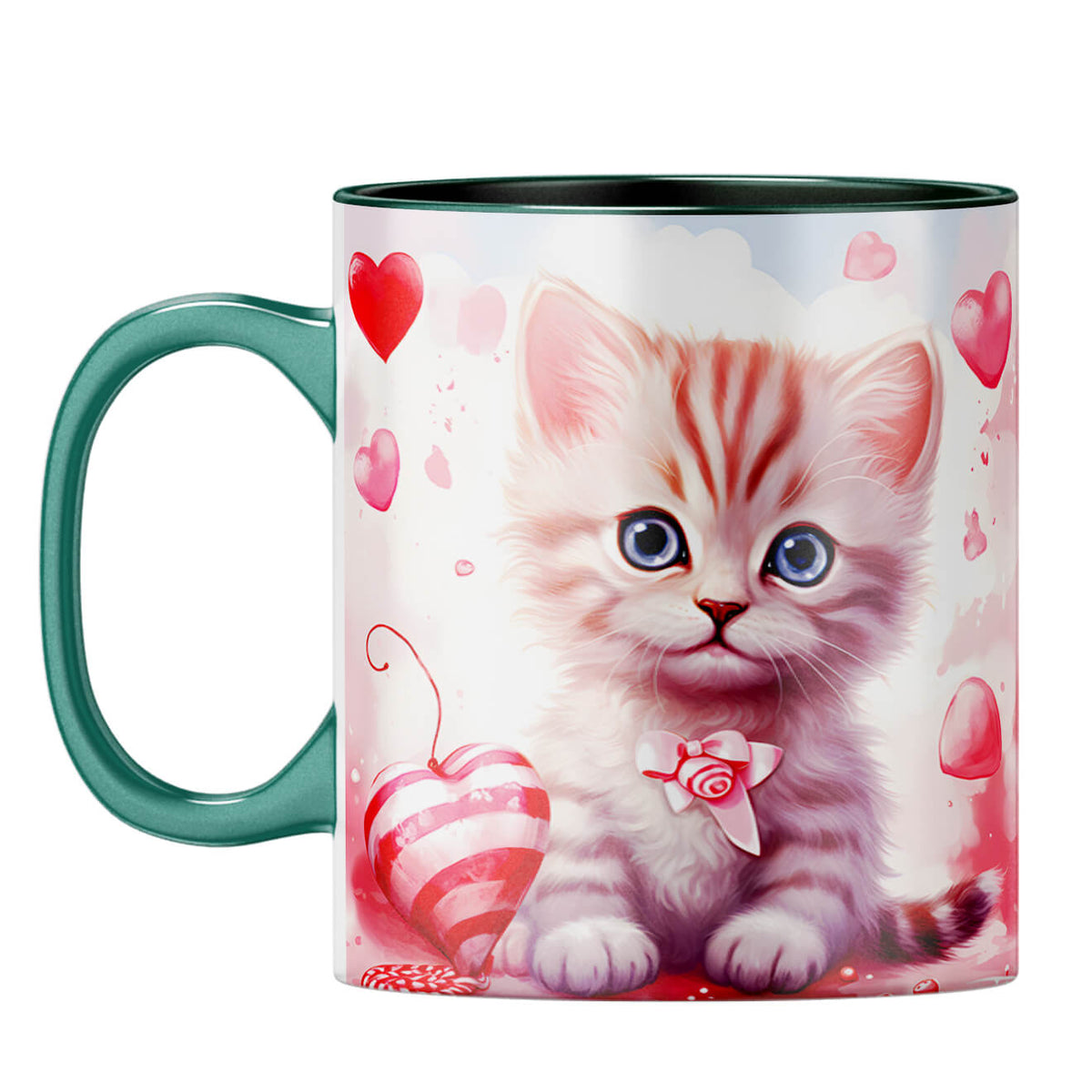 YuBingo Catty Love Chronicles Coffee Mug Dark Green
