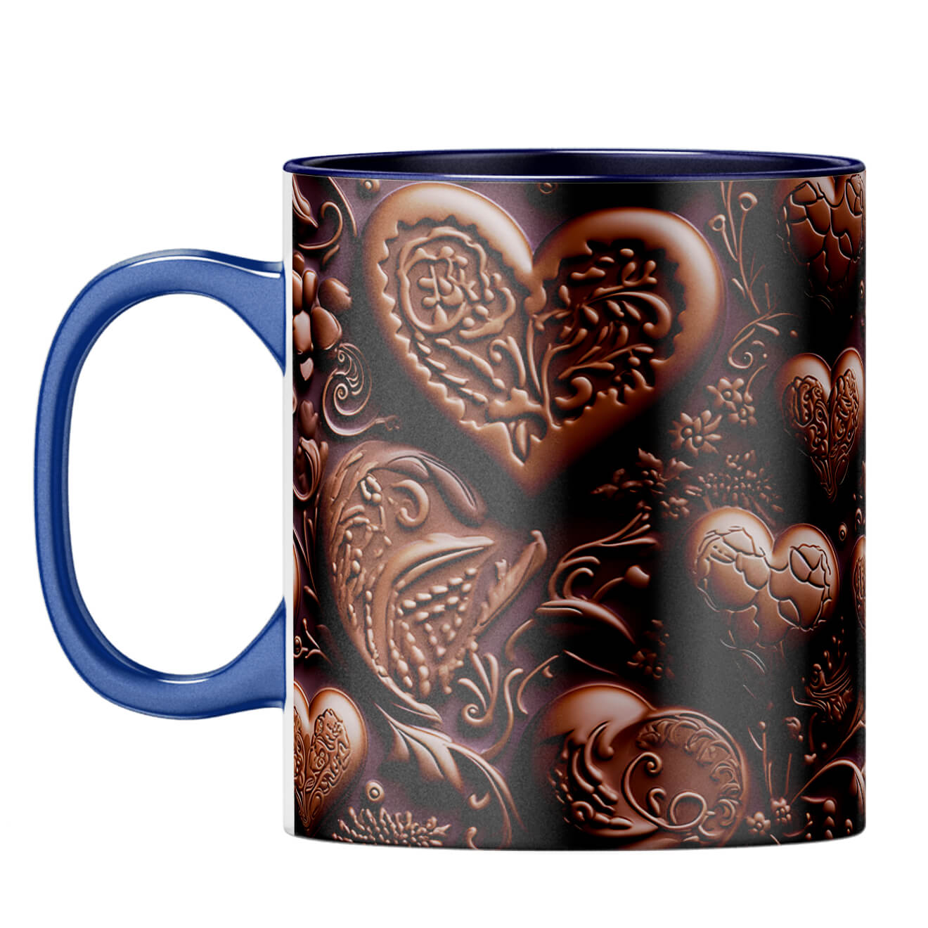 YuBingo Choco Love Delight Coffee Mug Dark Blue