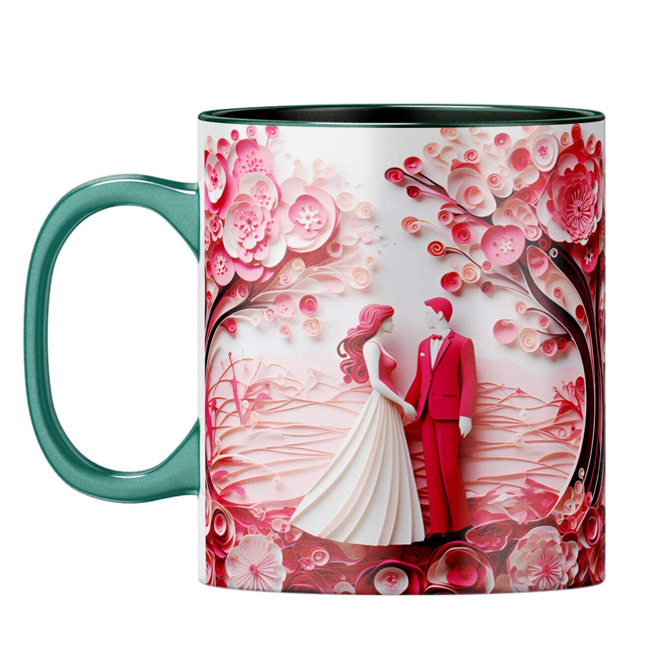 YuBingo Couple in Love Chronicles Coffee Mug Dark Green