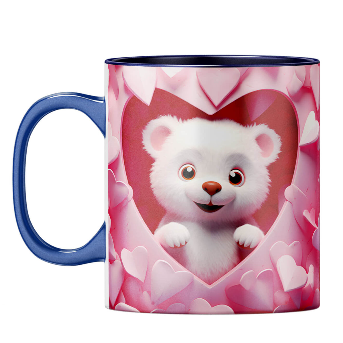 YuBingo Cute Eyes Connection Coffee Mug Dark Blue