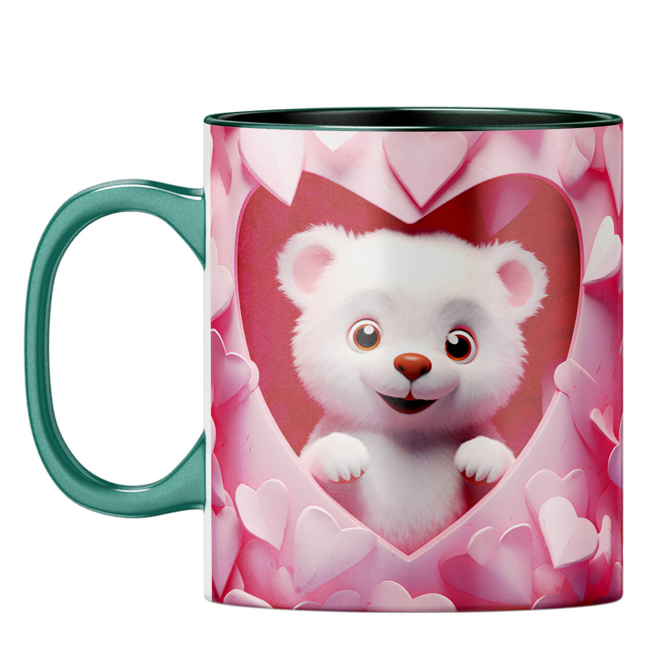 YuBingo Cute Eyes Connection Coffee Mug Dark Green
