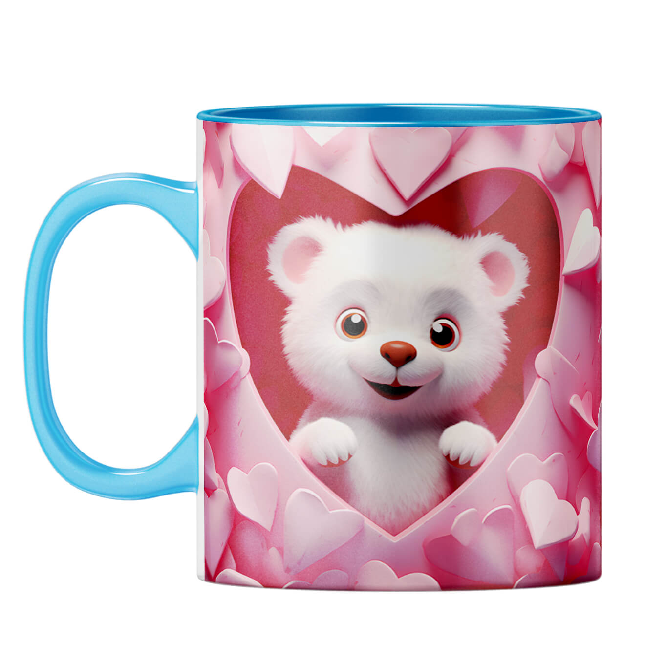 YuBingo Cute Eyes Connection Coffee Mug Light Blue