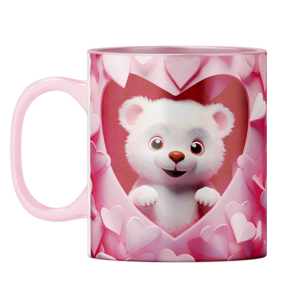 YuBingo Cute Eyes Connection Coffee Mug Pink