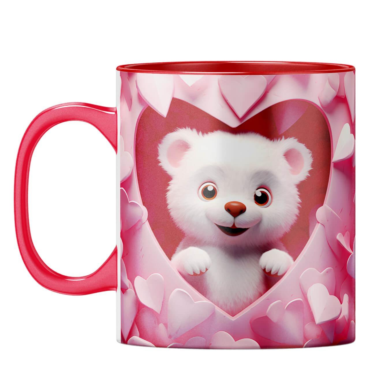 YuBingo Cute Eyes Connection Coffee Mug Red