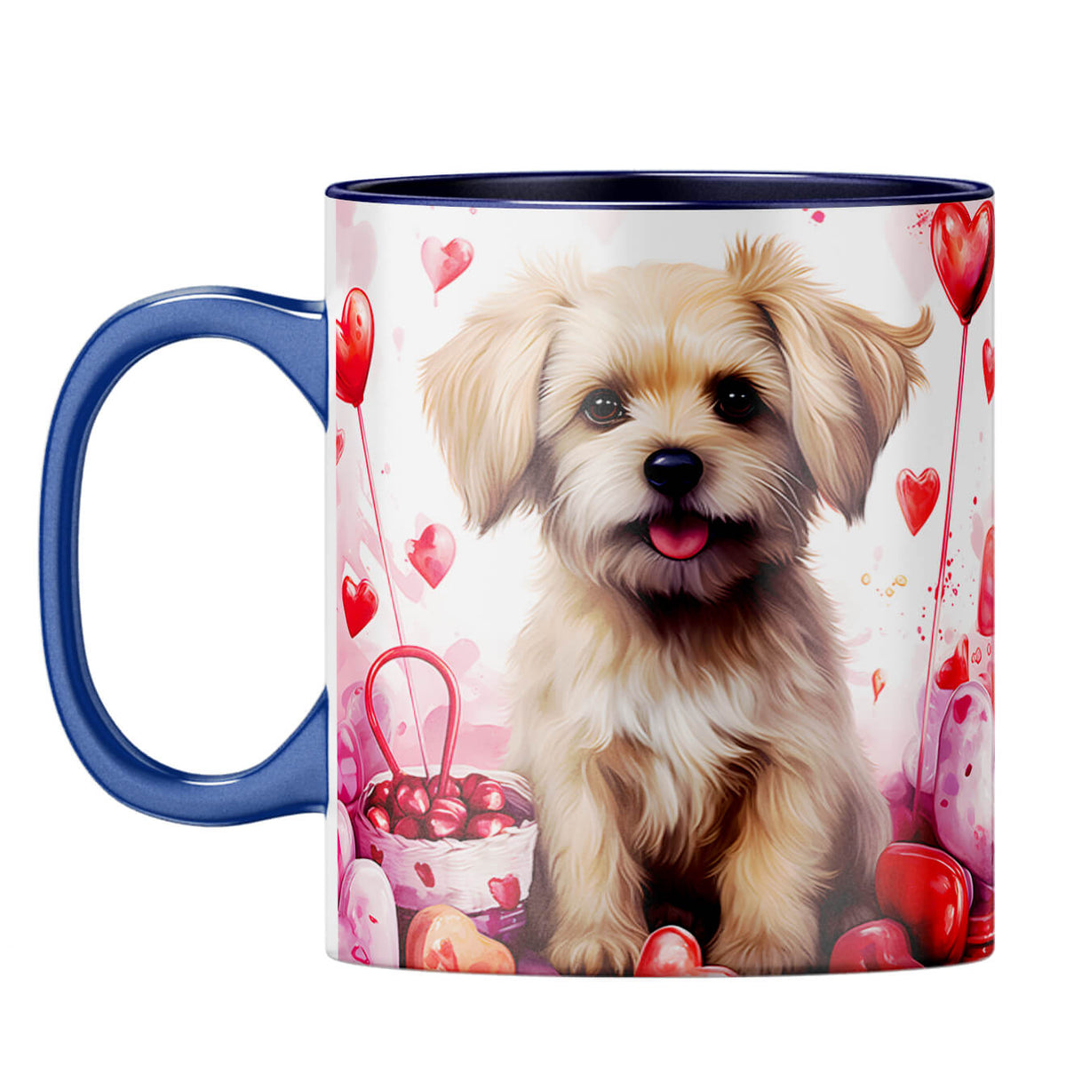 YuBingo Cute Puppy Affection Coffee Mug Dark Blue