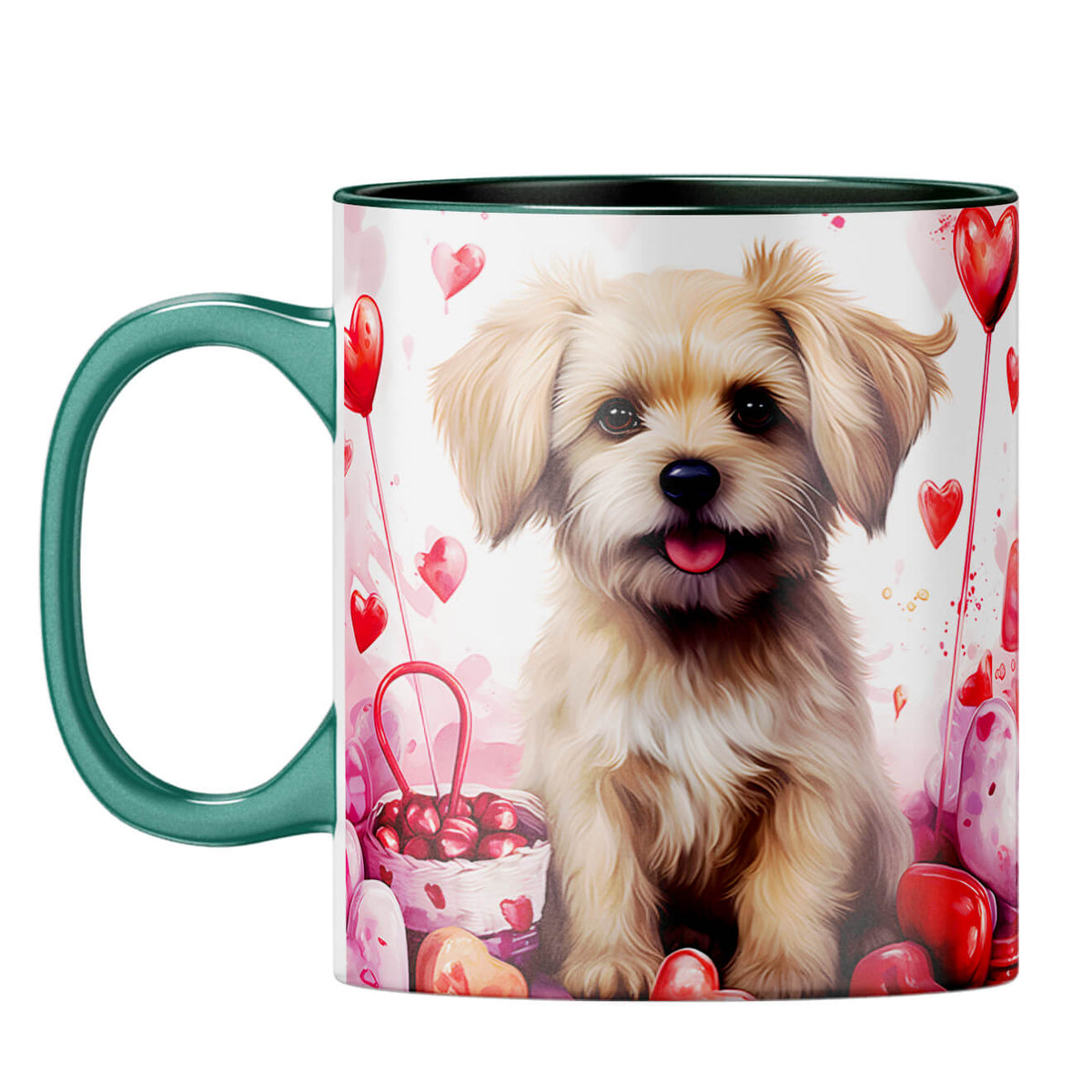 YuBingo Cute Puppy Affection Coffee Mug Dark Green