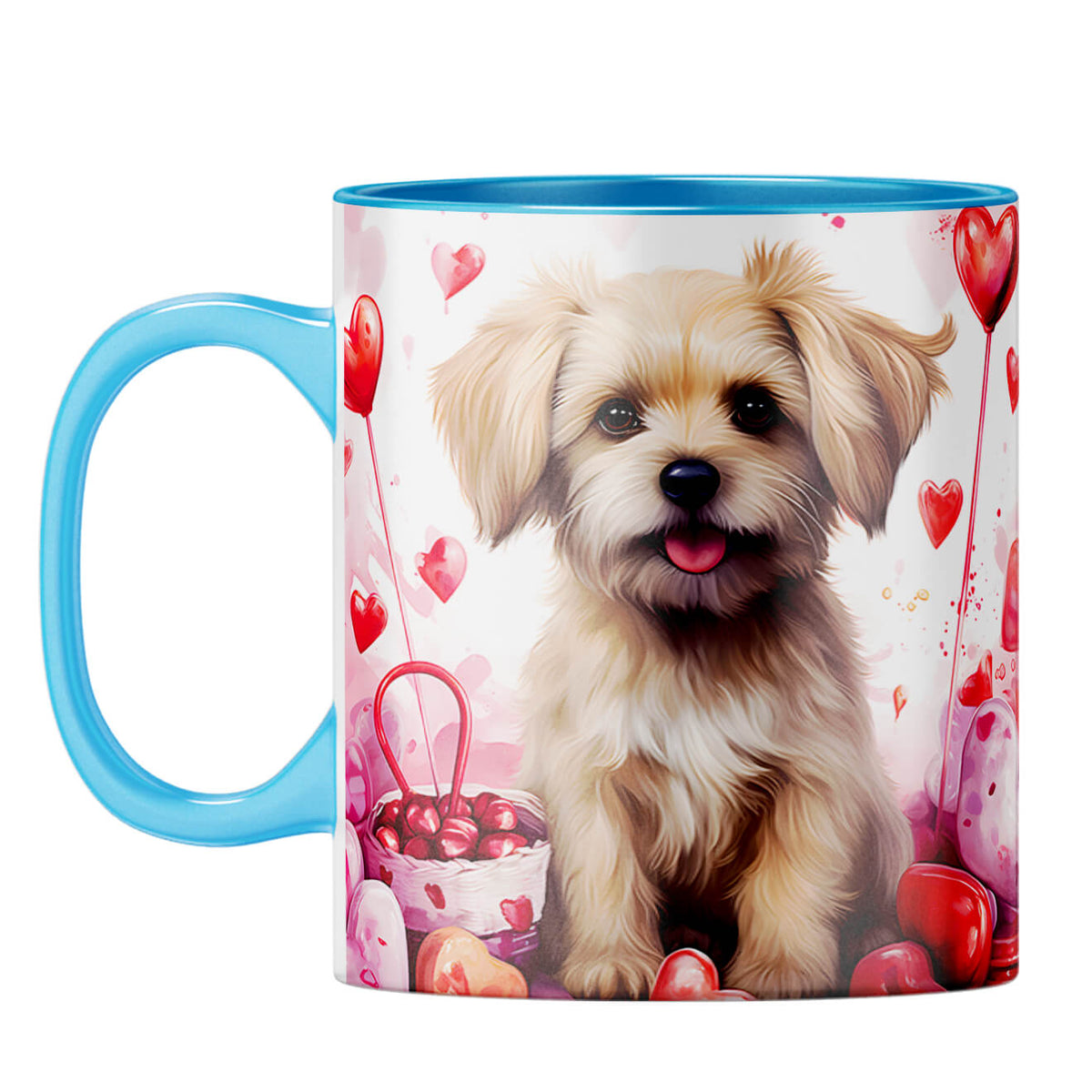 YuBingo Cute Puppy Affection Coffee Mug Light Blue