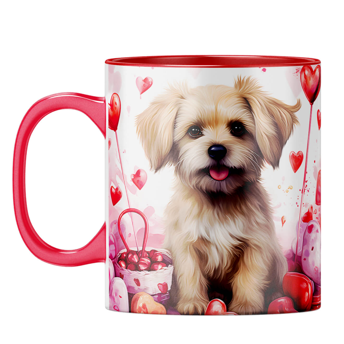 YuBingo Cute Puppy Affection Coffee Mug Red