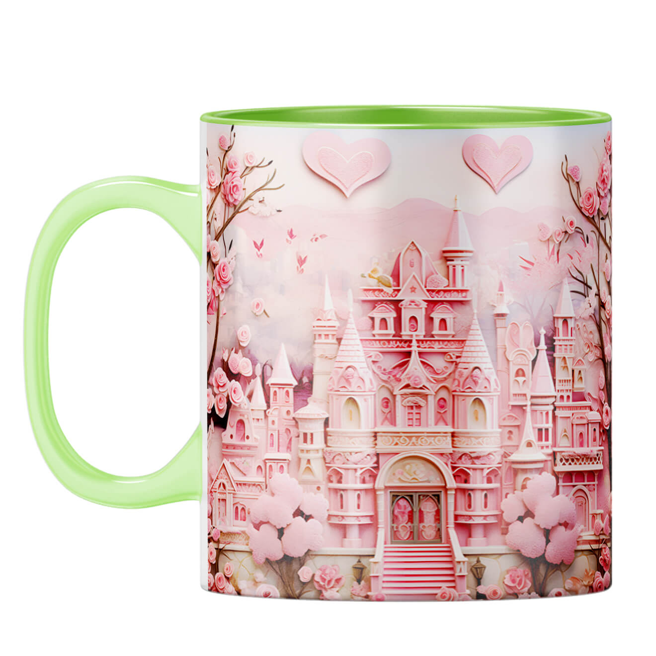 YuBingo Dream Castle in Pink Symphony Coffee Mug Light Green