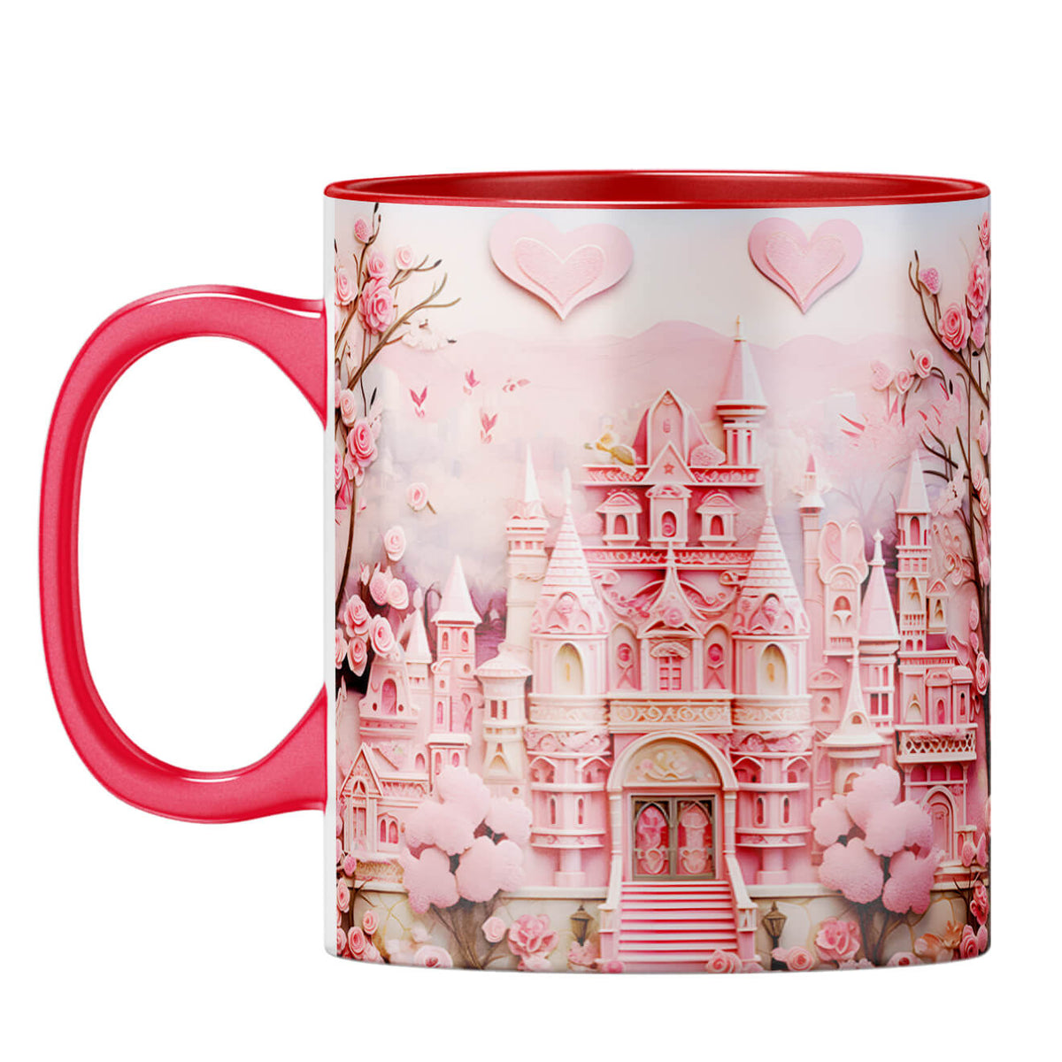 YuBingo Dream Castle in Pink Symphony Coffee Mug Red