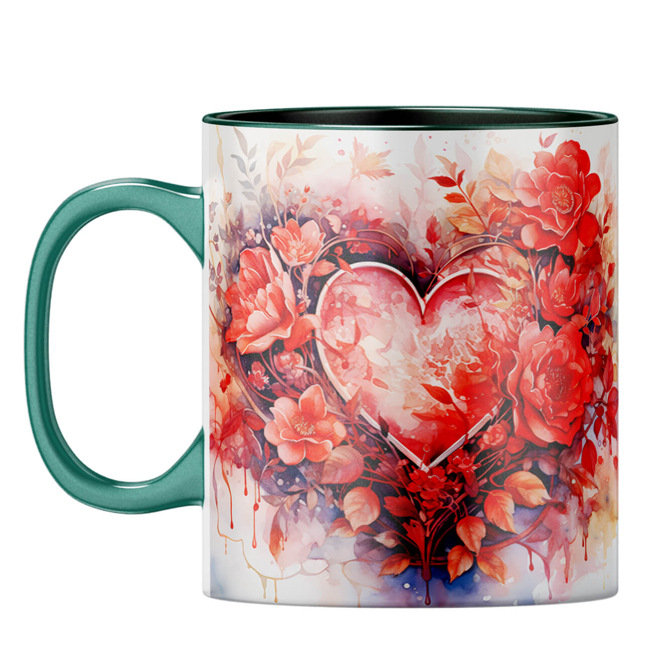 YuBingo Dreamy Heart Whispers Coffee Mug Dark Green