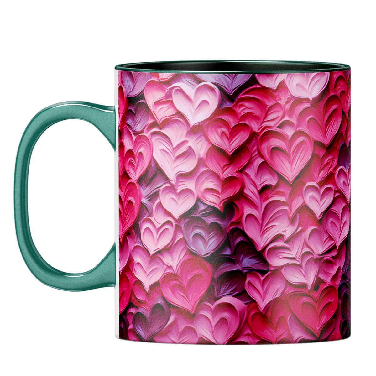 YuBingo Dreamy Hearts Serenade Coffee Mug Dark Green