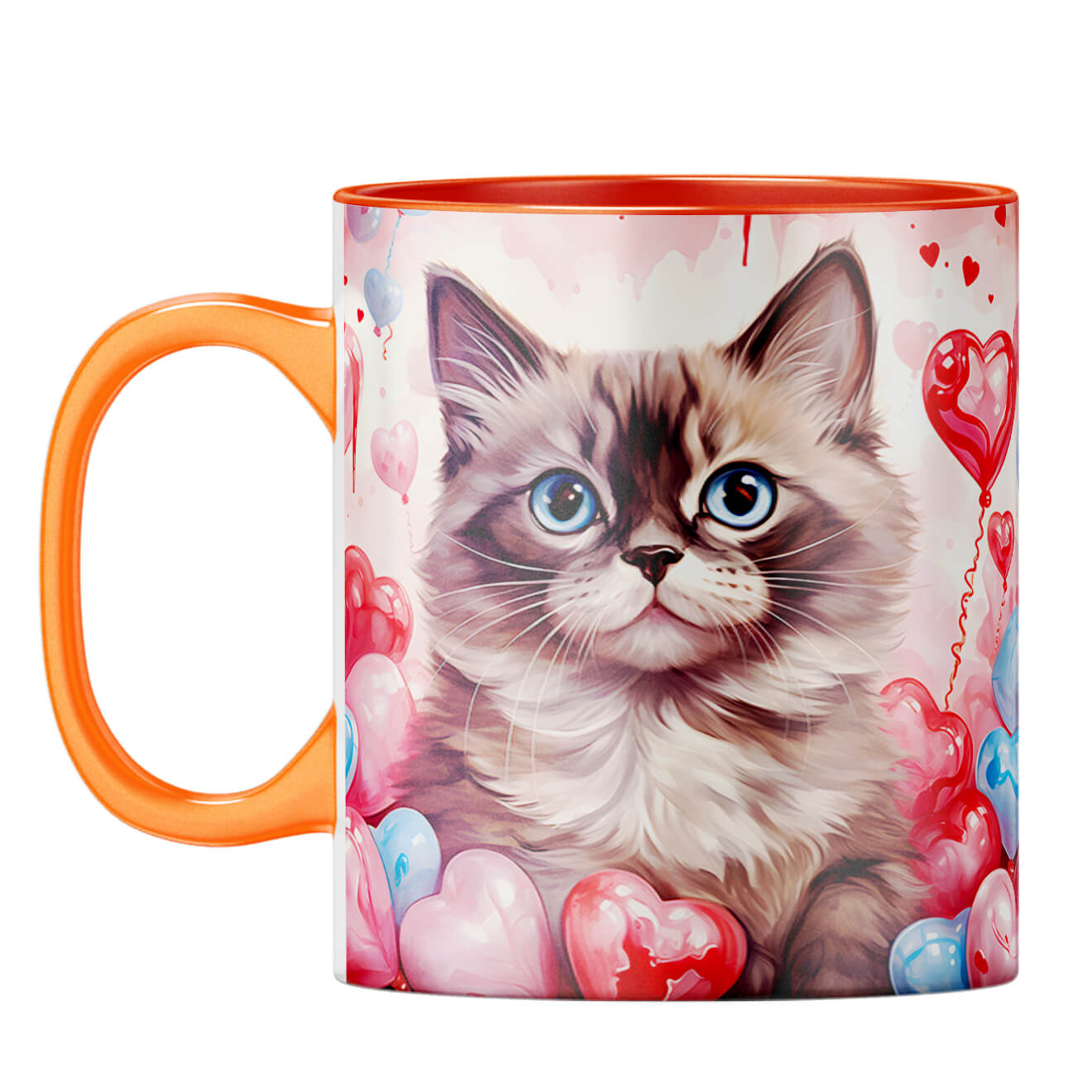 YuBingo Expressive Cute Cat Coffee Mug Orange
