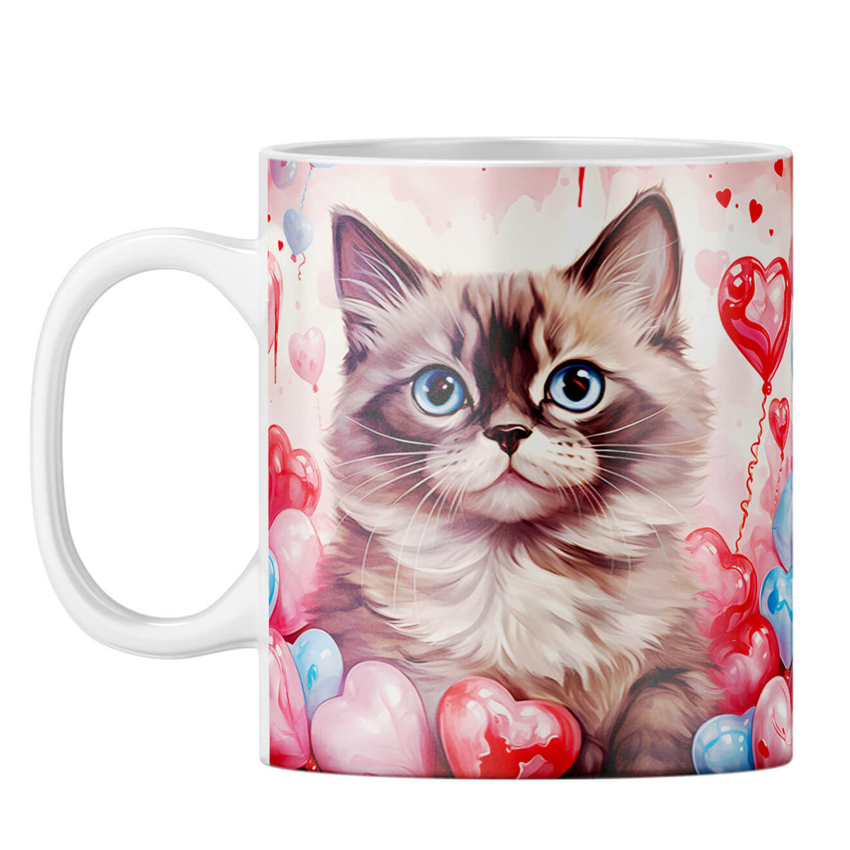 YuBingo Expressive Cute Cat Coffee Mug White