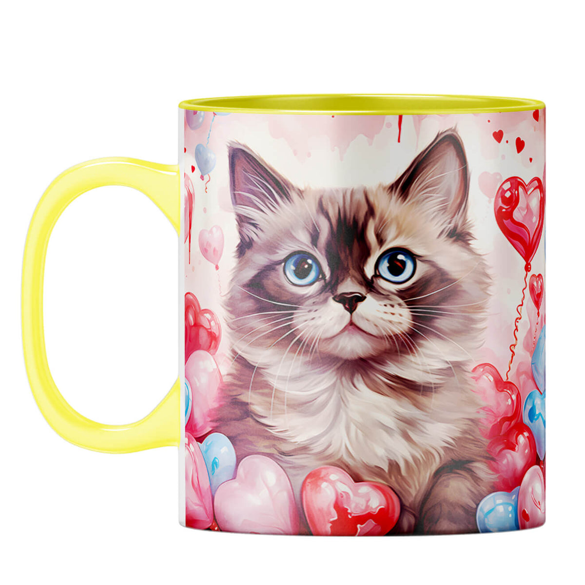 YuBingo Expressive Cute Cat Coffee Mug Yellow