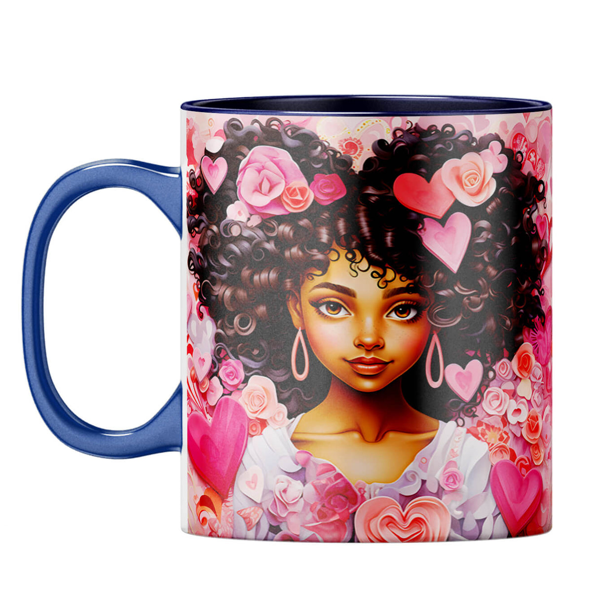 YuBingo Expressive Eyes Coffee Mug Dark Blue