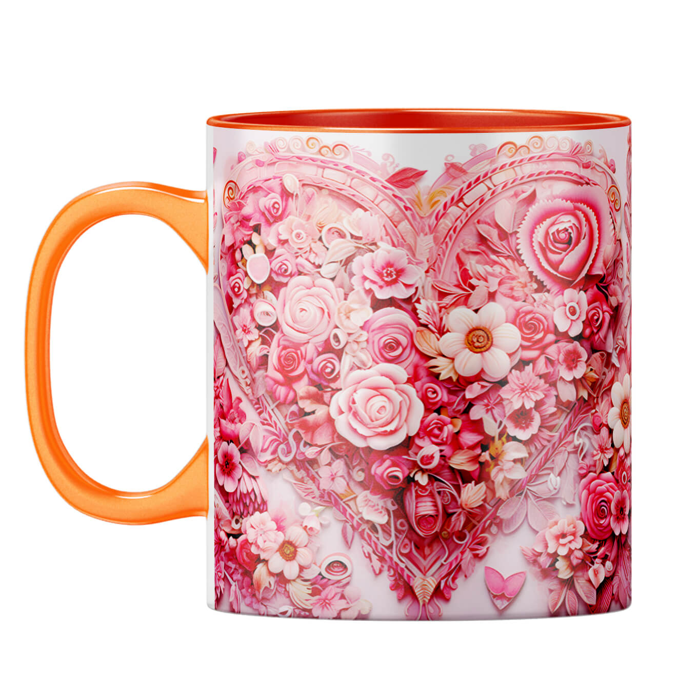 YuBingo Floral Love Coffee Mug Orange