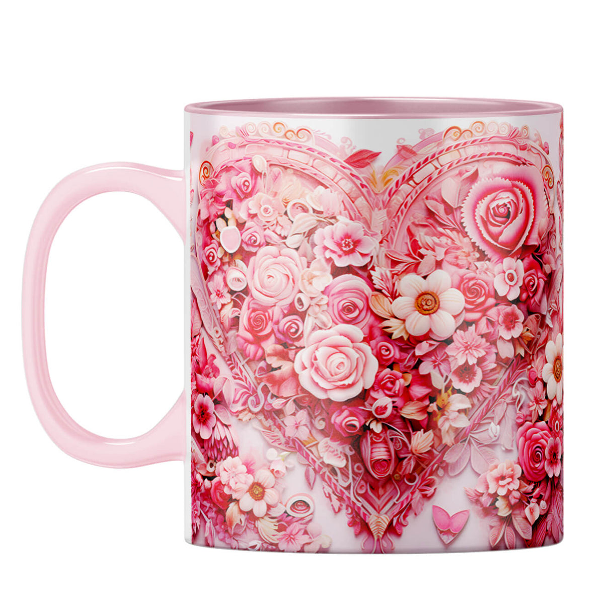 YuBingo Floral Love Coffee Mug Pink