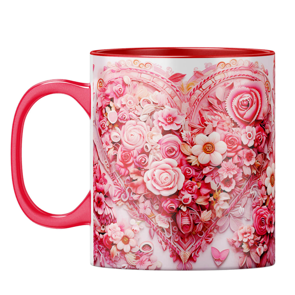 YuBingo Floral Love Coffee Mug Red